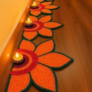 Half Wall Flower Rangoli Mat 2