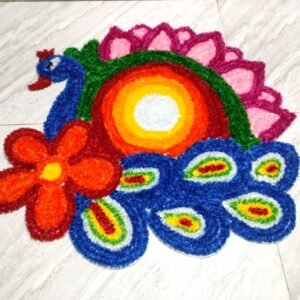Peacock Rangoli Mat 3