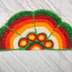 Semi Circle Rangoli Mat D2, 21 x 14 inches