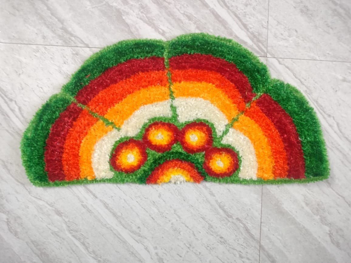 Semi Circle Rangoli Mat D2, 21 x 14 inches