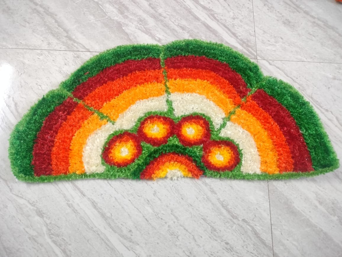 Semi Circle Rangoli Mat D2, 21 x 14 inches - Image 2