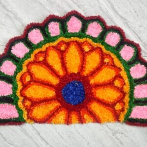 Semi Circle Rangoli Mat D1, 21 x 14 inches