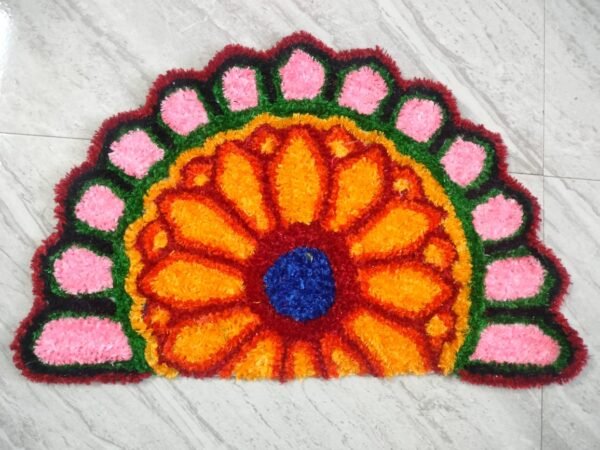 Semi Circle Rangoli Mat D1, 21 x 14 inches