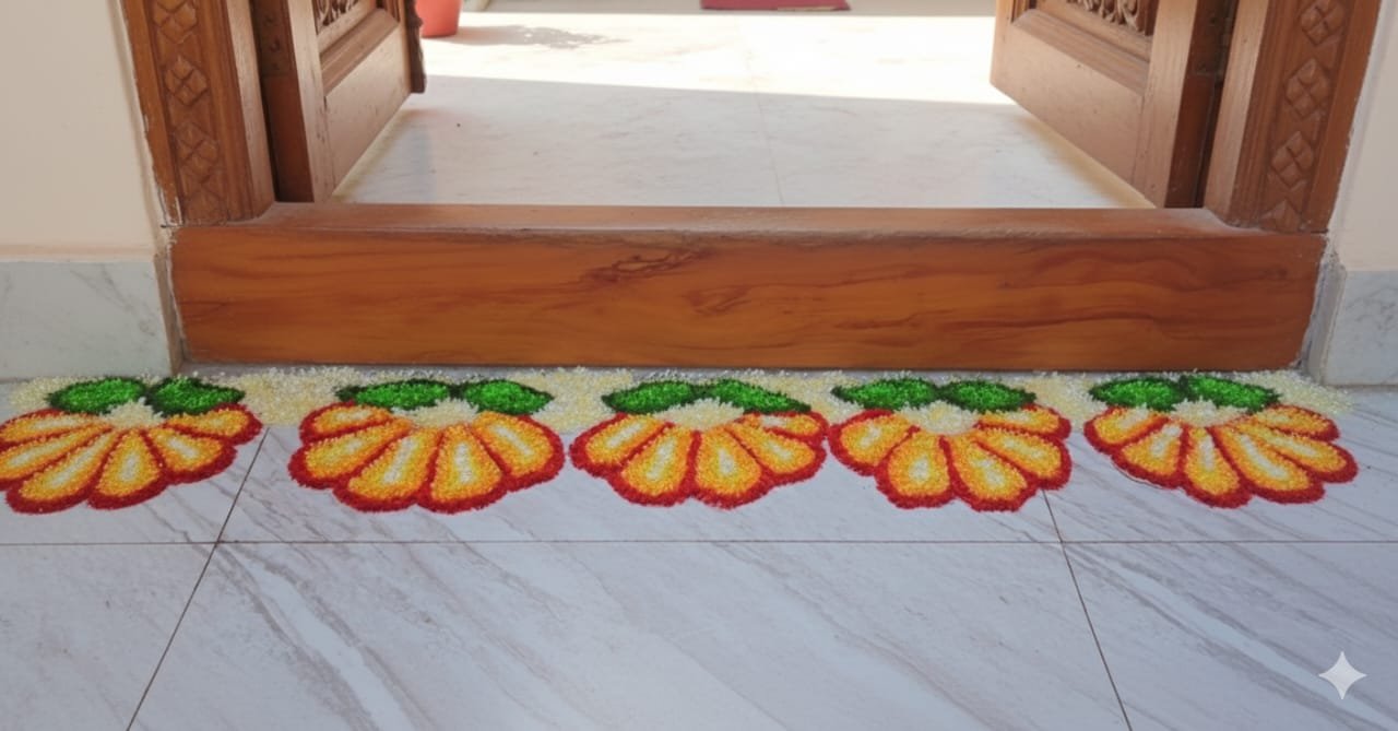 Umberpati Rangoli Mat, 29 x 7 inches