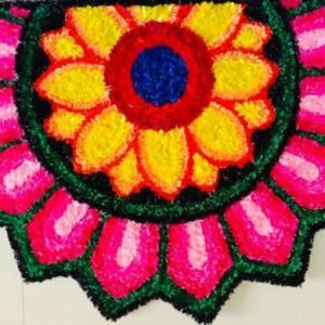 Semi Circle Rangoli Mat D3, 21 x 14 inches