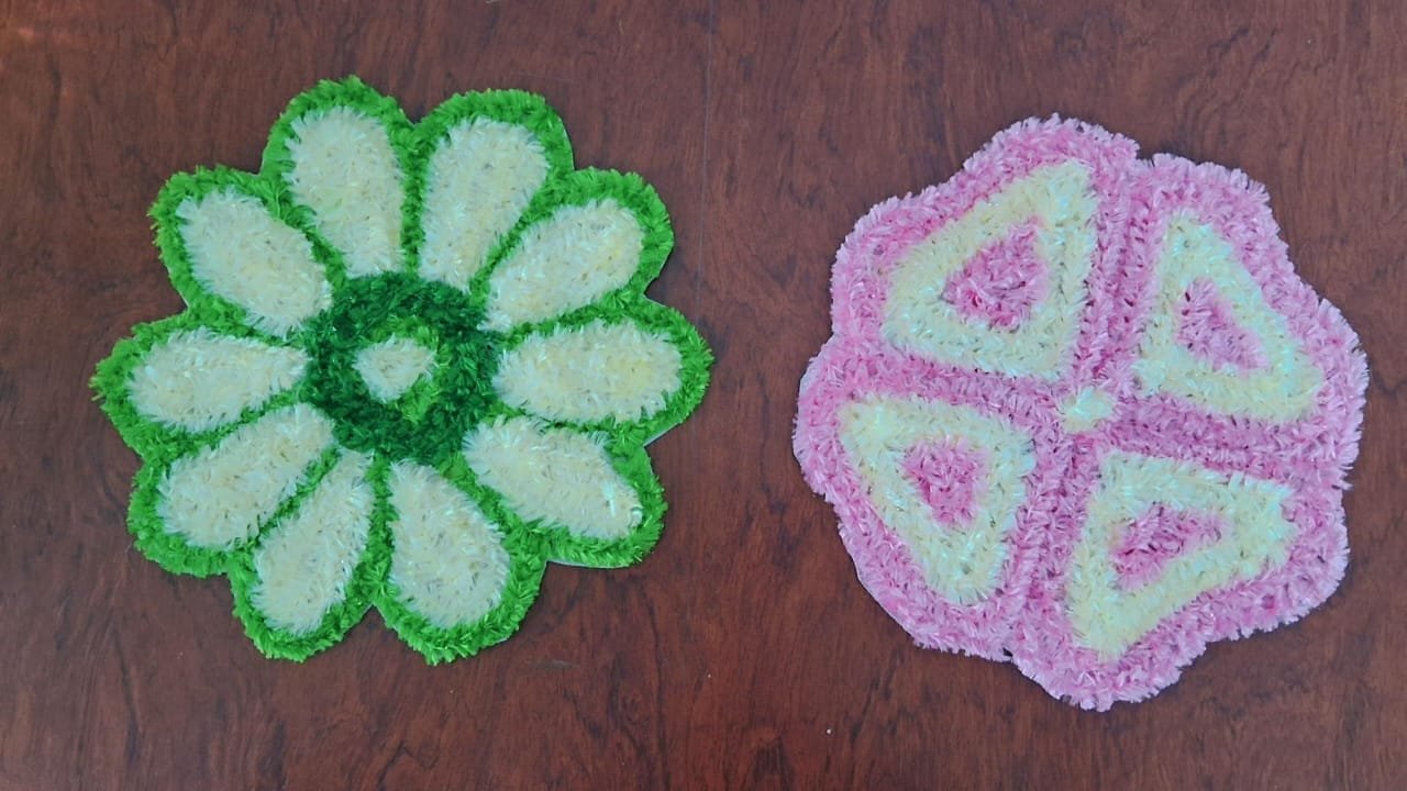 Pair of Diya Aasan Rangoli Mat D1 - Image 2