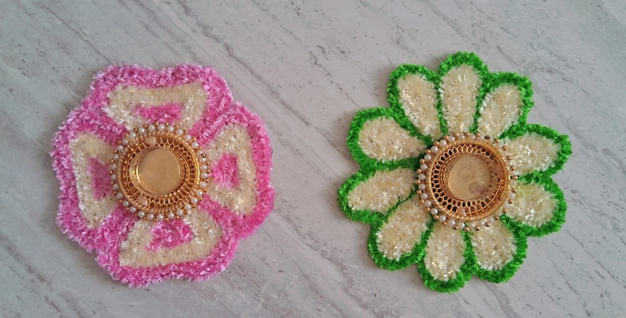 Pair of Diya Aasan Rangoli Mat D1