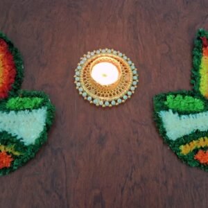 Pair Of Diya Rangoli Mat