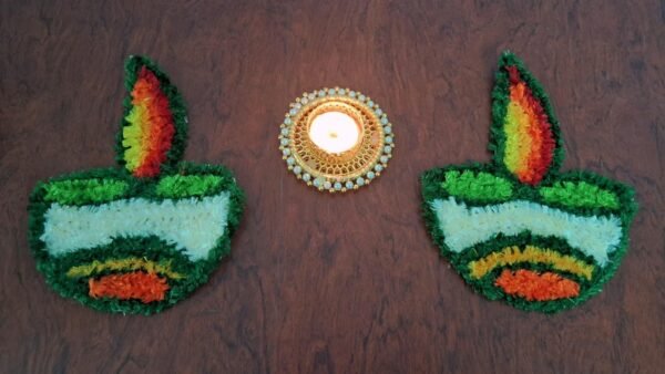 Pair Of Diya Rangoli Mat