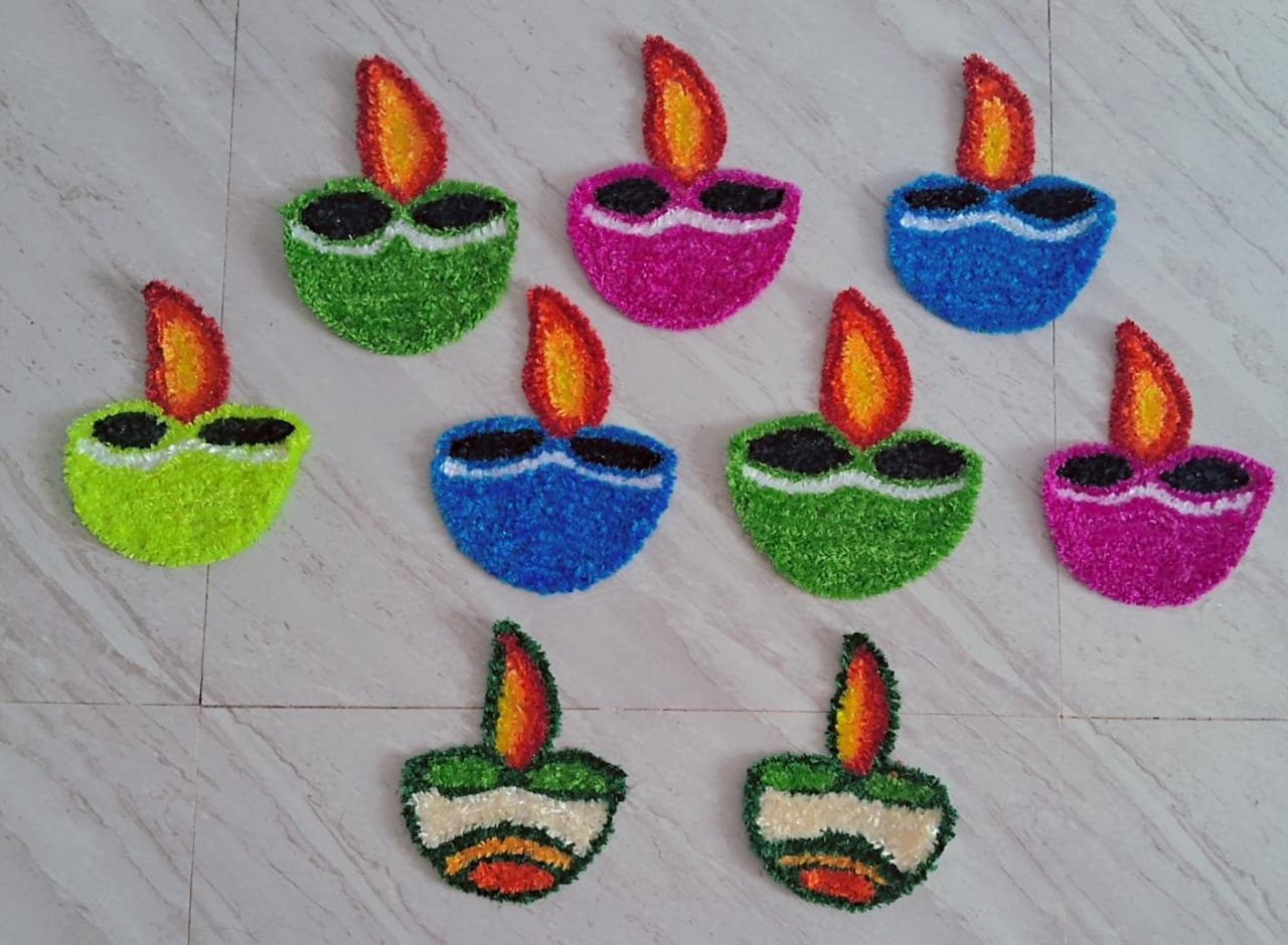Pairs Of Diya Rangoli Mats (pack of 2) - Image 2