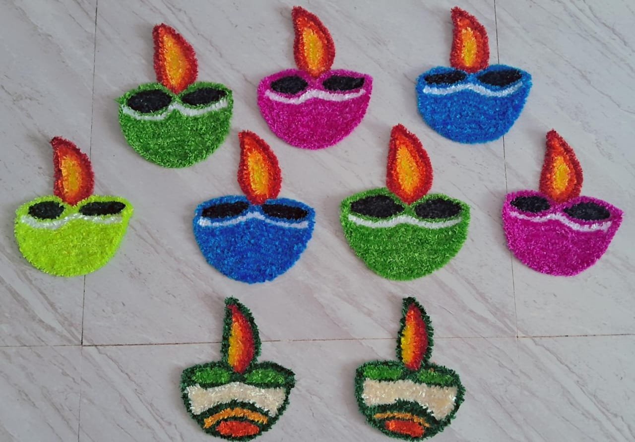 Pairs Of Diya Rangoli Mats (pack of 2) - Image 3